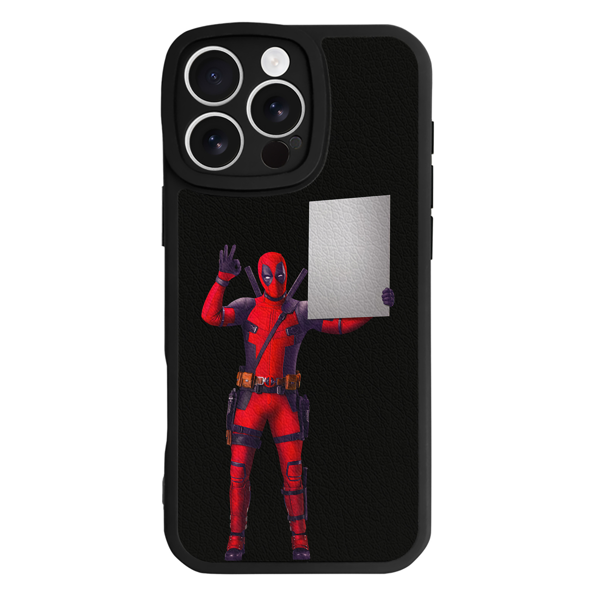 （画像用） Deadpool デッドプール 【iPhone 16シリーズ対応】シリコンスマホケース（レザー調） 材質：シリコン